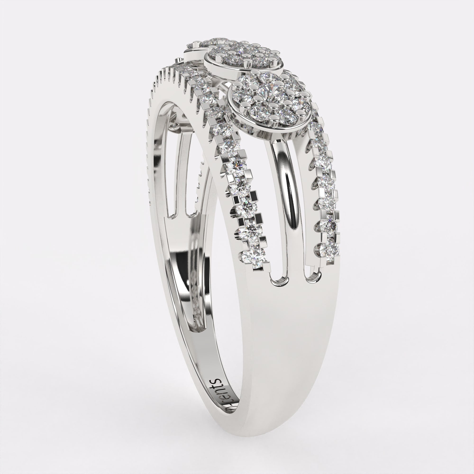 Opulent Orchid Diamond Ring in 925 Silver