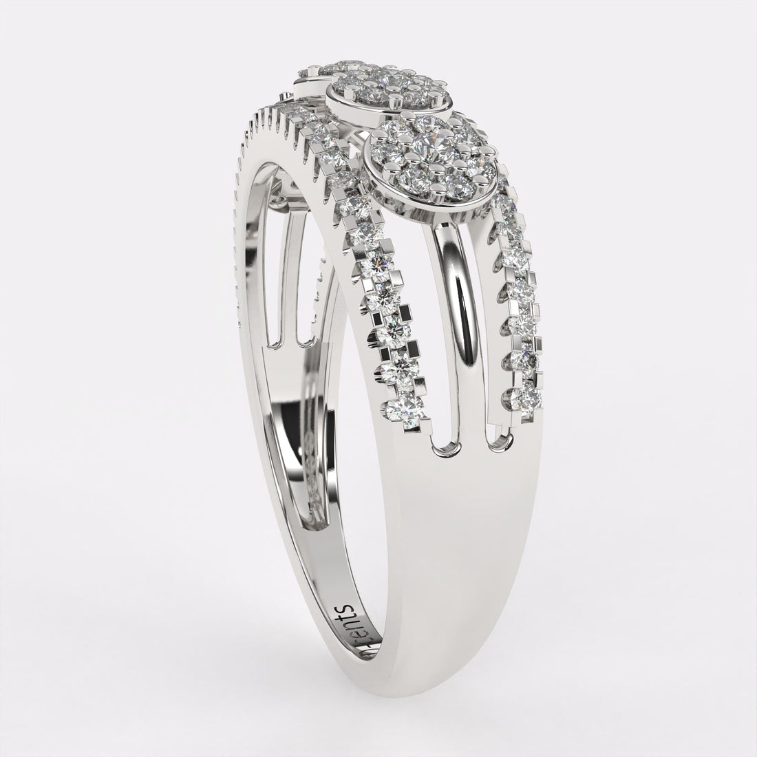 Opulent Orchid Diamond Ring in 925 Silver