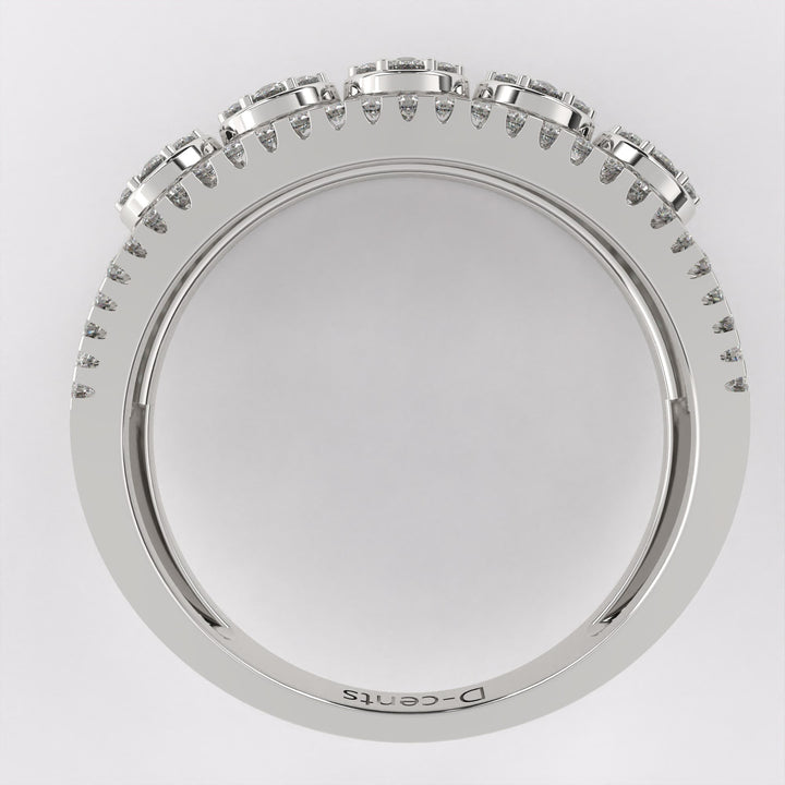 Opulent Orchid Diamond Ring in 925 Silver