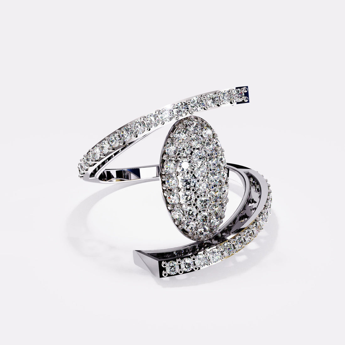 Outerlaced  Whispers Diamond Ring in 925 Silver