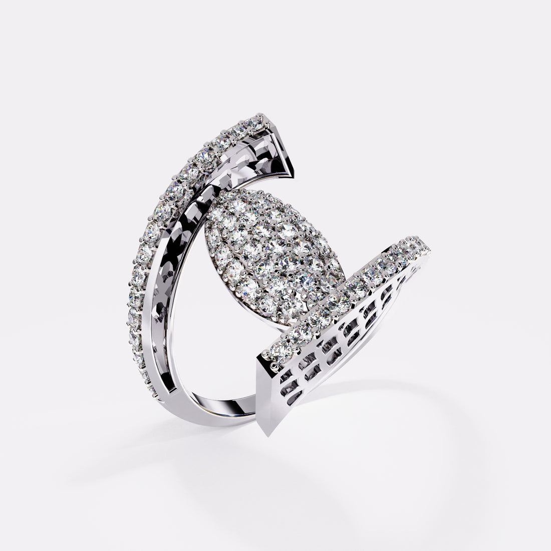 Outerlaced  Whispers Diamond Ring in 925 Silver