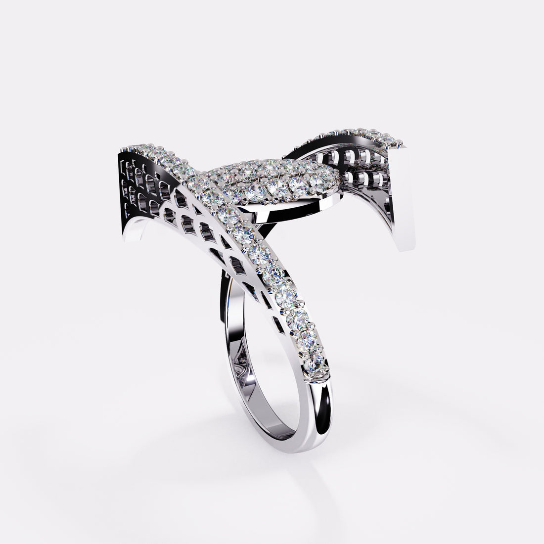 Outerlaced  Whispers Diamond Ring in 925 Silver