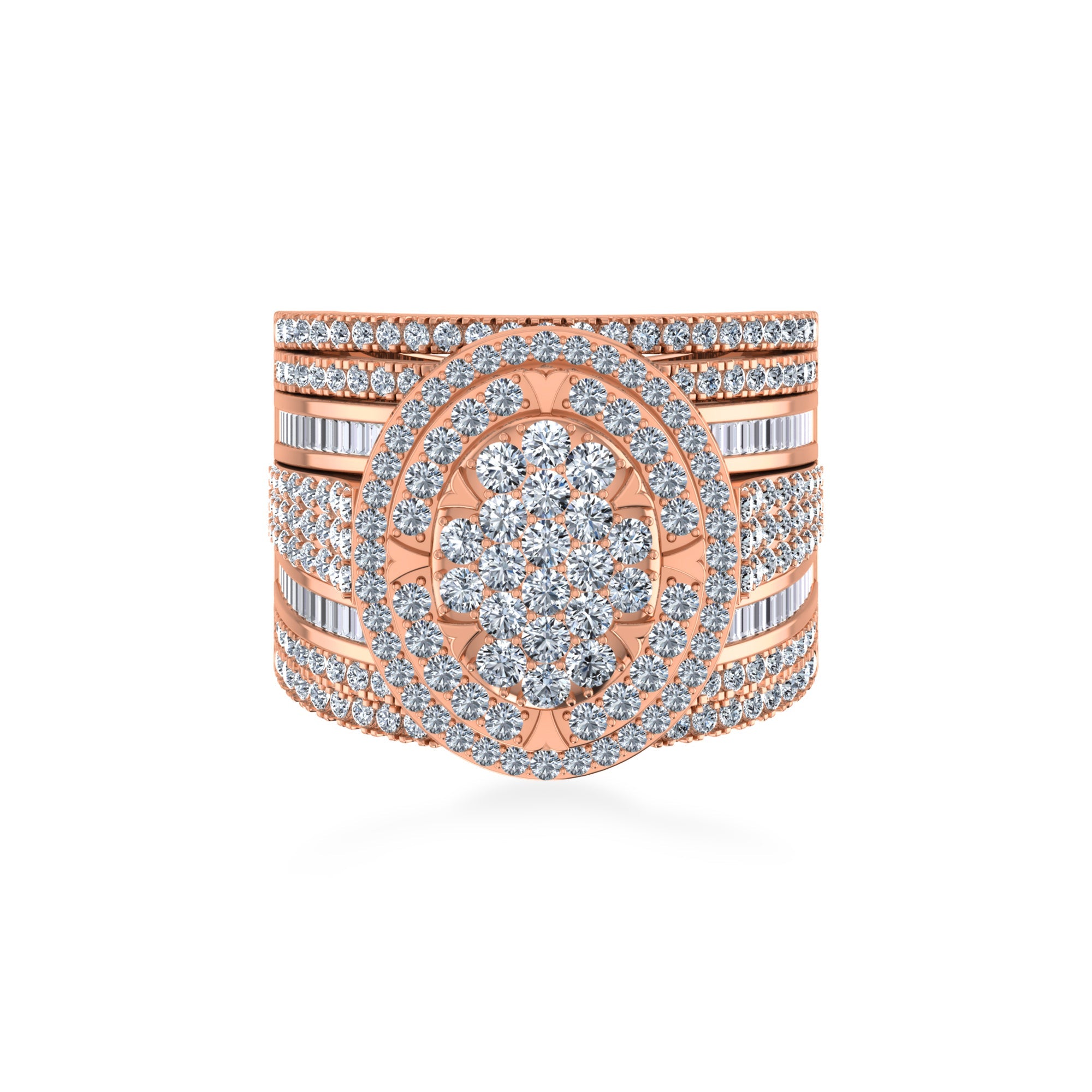 Oval Cluster Lab Diamond Cocktail Ring 4