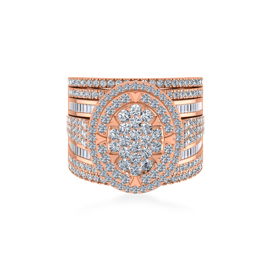 Oval Cluster Lab Diamond Cocktail Ring 4