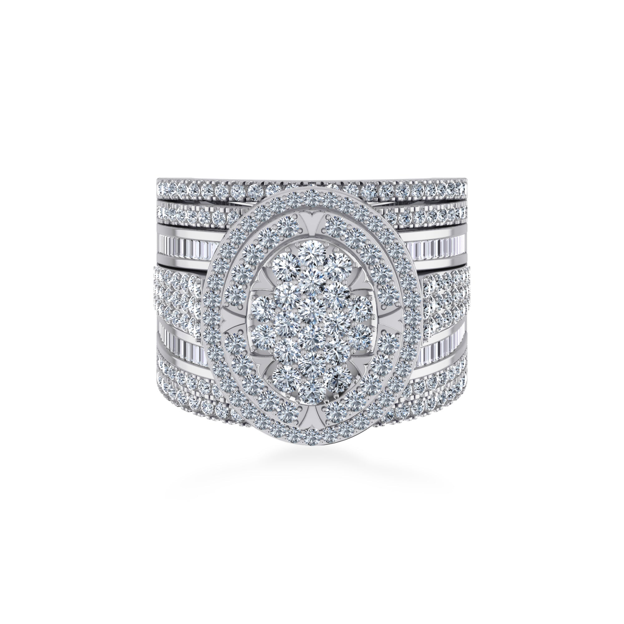 Oval Cluster Lab Diamond Cocktail Ring 7 