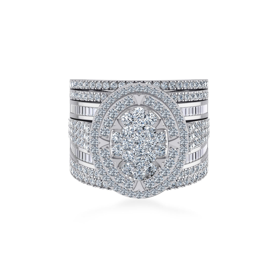 Oval Cluster Lab Diamond Cocktail Ring 7 