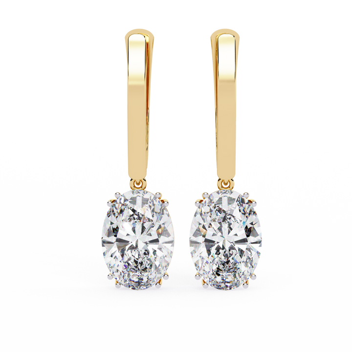 Oval Cut Lab Grown Diamond Drop Earrings