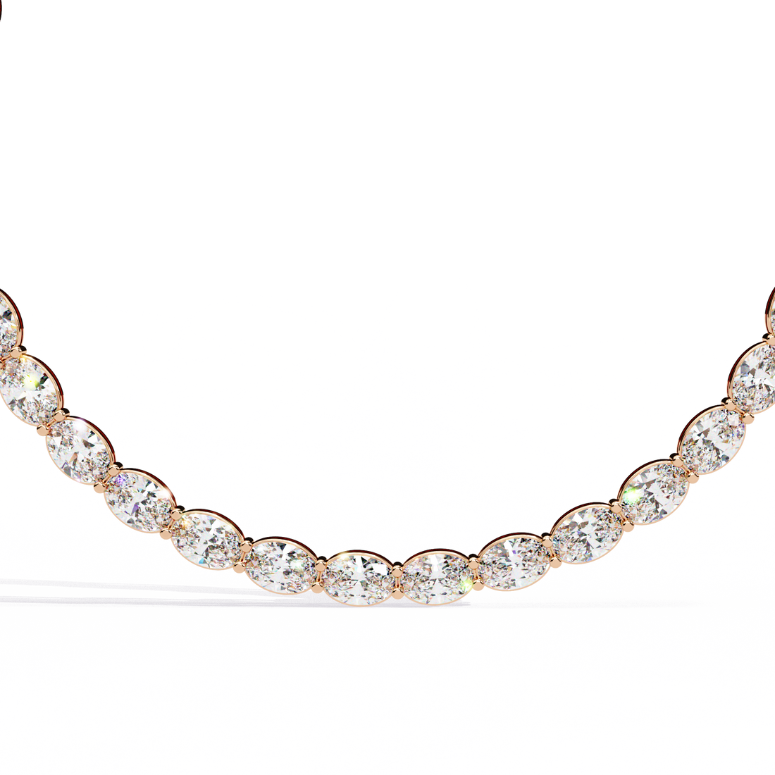 Oval Cut Lab Grown Diamond Necklace