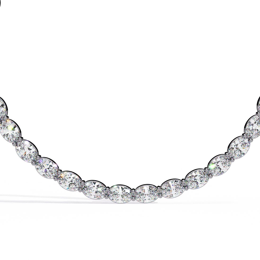 Oval Cut Lab Grown Diamond Necklace