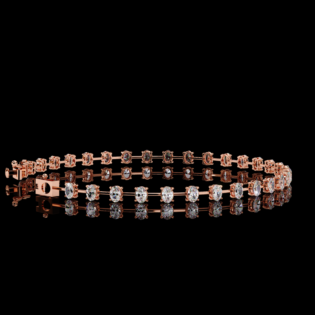 Oval Diamond Tennis Bracelet