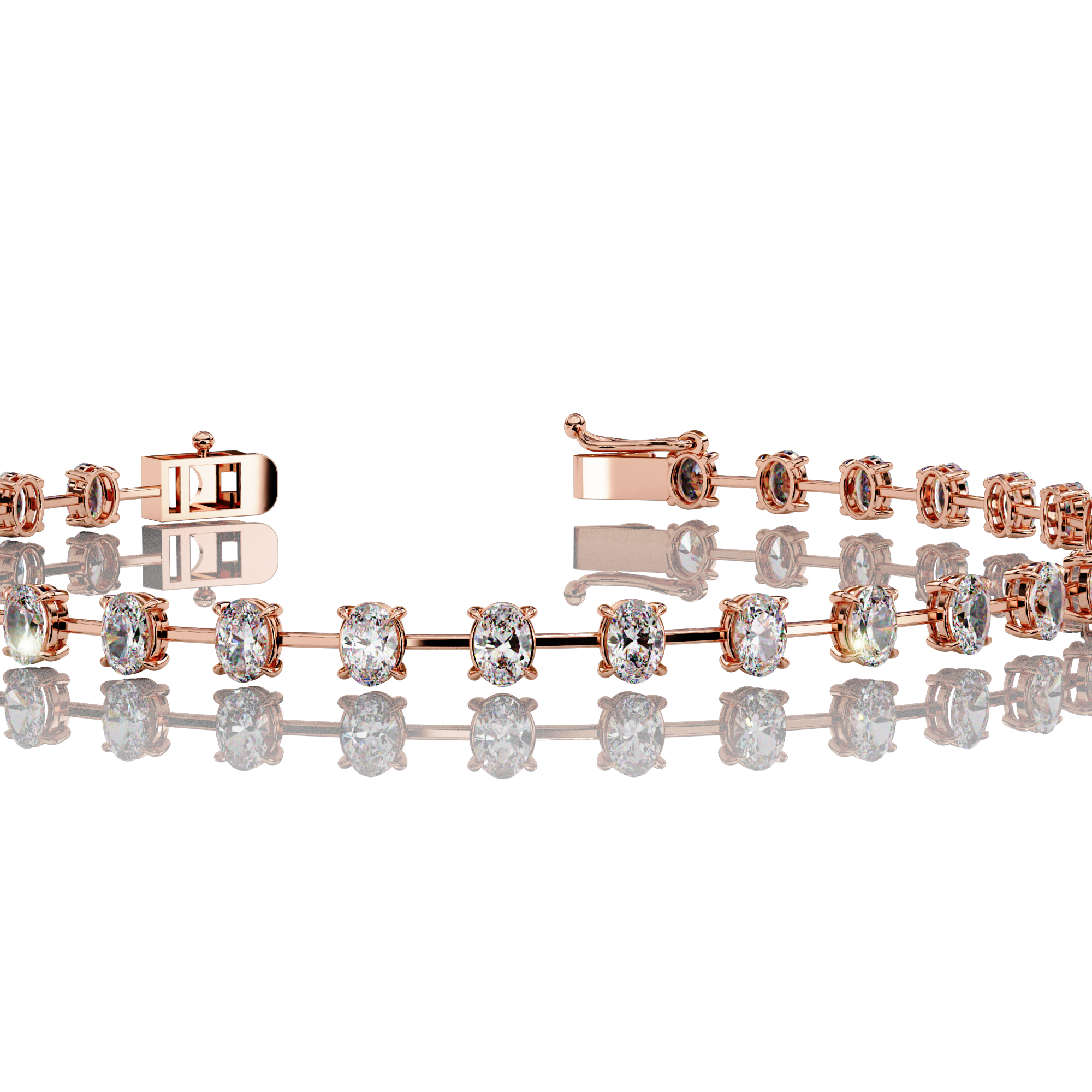 Oval Diamond Tennis Bracelet