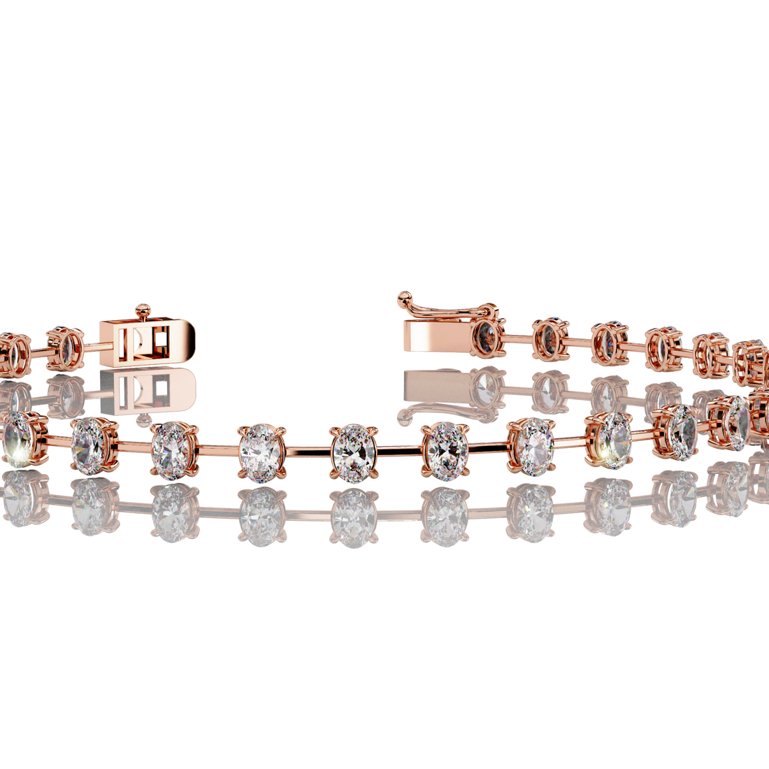 Oval Diamond Tennis Bracelet