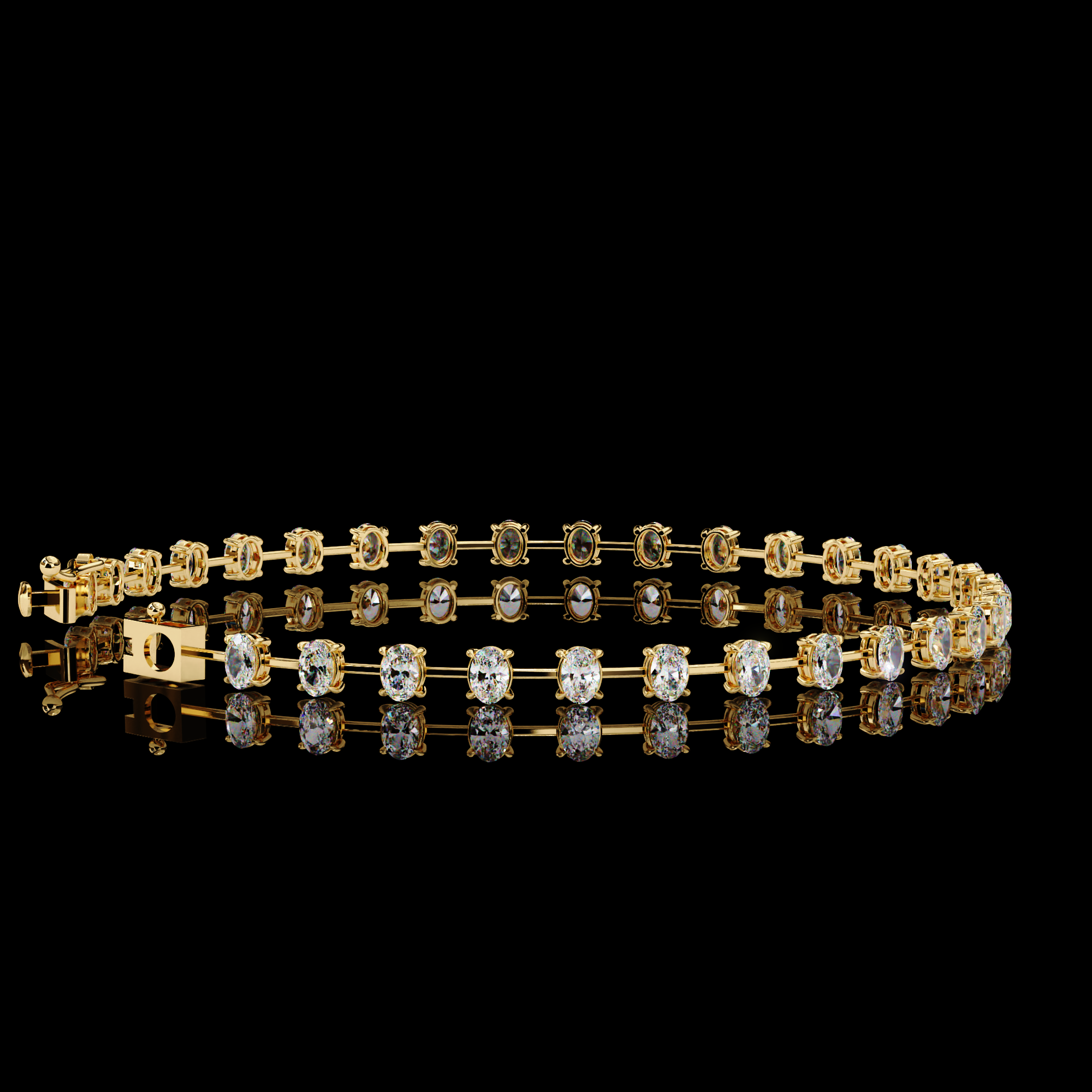 Oval Diamond Tennis Bracelet