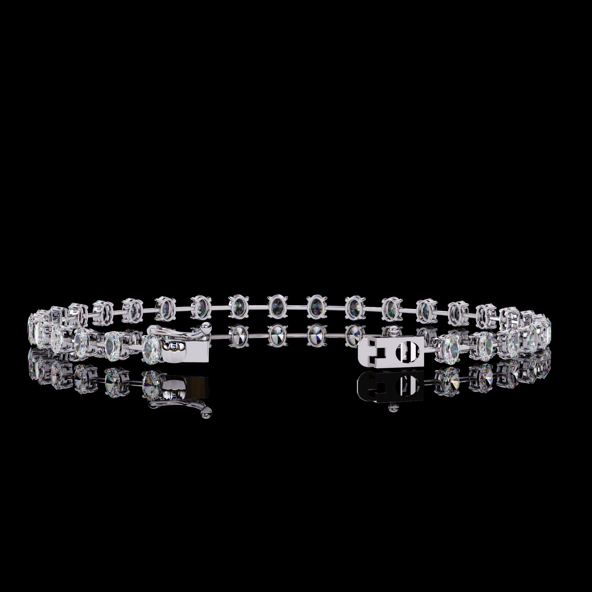 Oval Diamond Tennis Bracelet