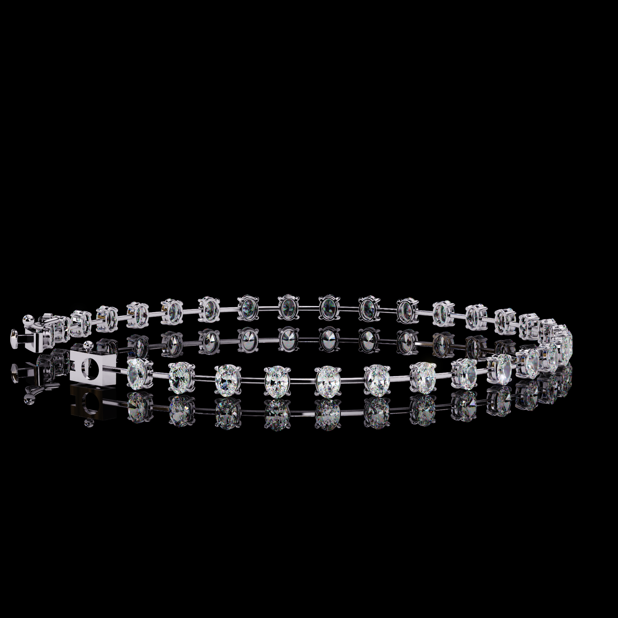 Oval Diamond Tennis Bracelet