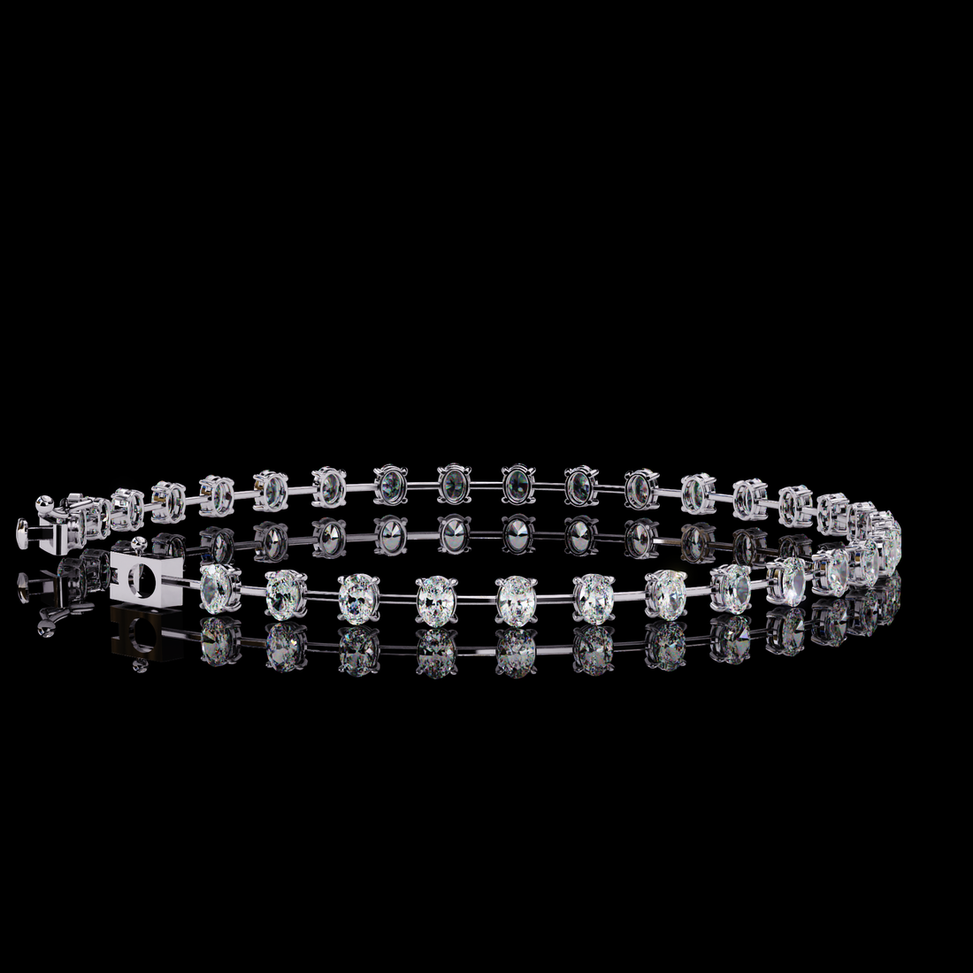 Oval Diamond Tennis Bracelet