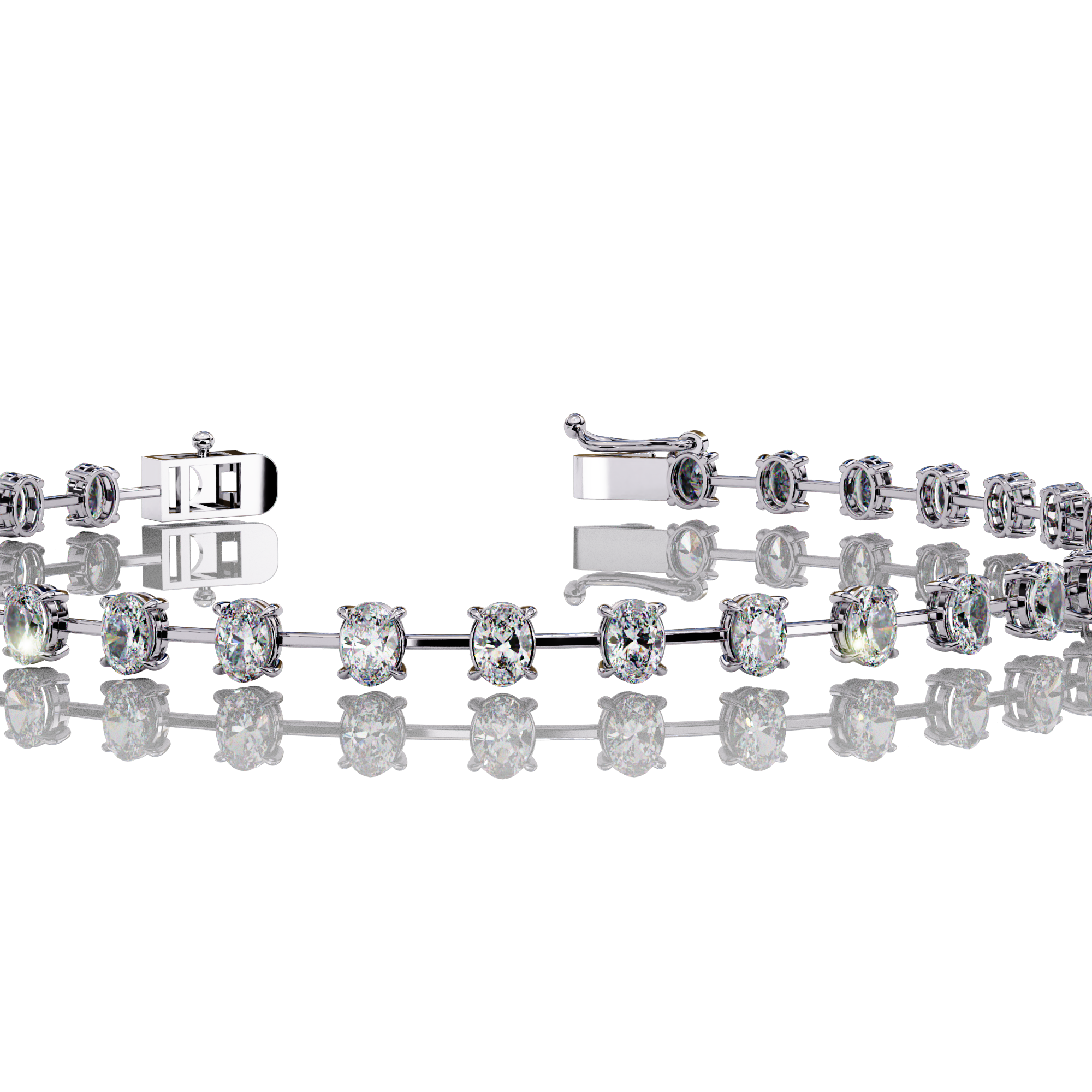 Oval Diamond Tennis Bracelet