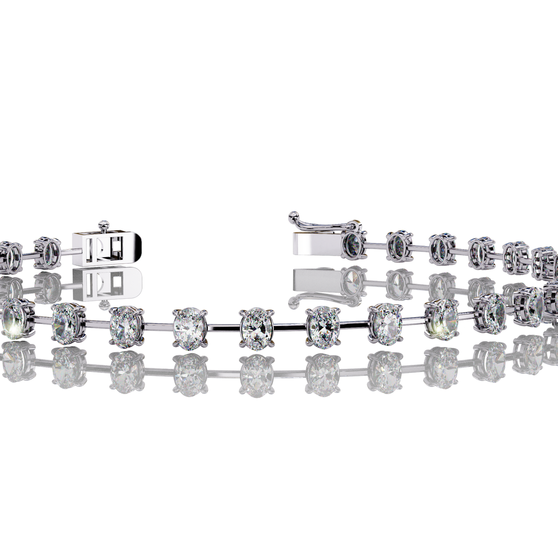 Oval Diamond Tennis Bracelet
