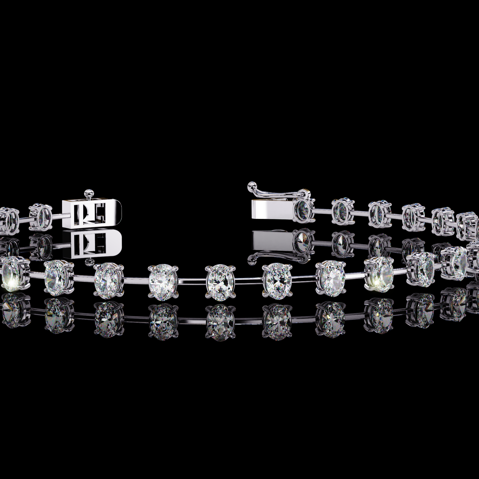 Oval Diamond Tennis Bracelet