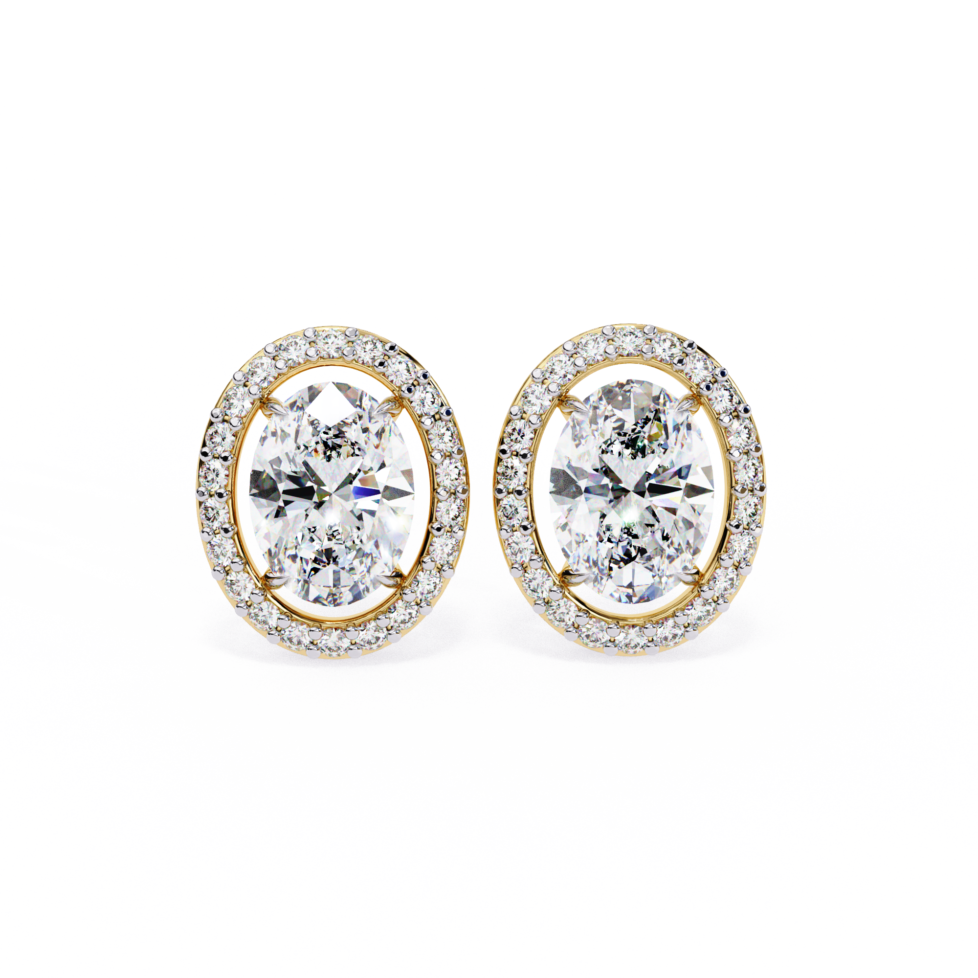 Oval Halo Lab Grown Diamond Studs