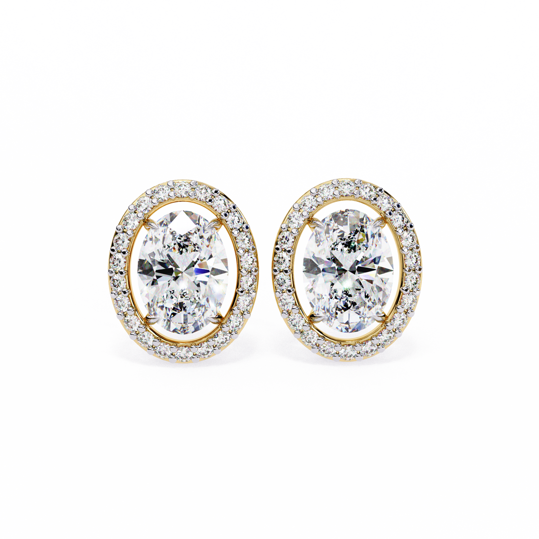 Oval Halo Lab Grown Diamond Studs