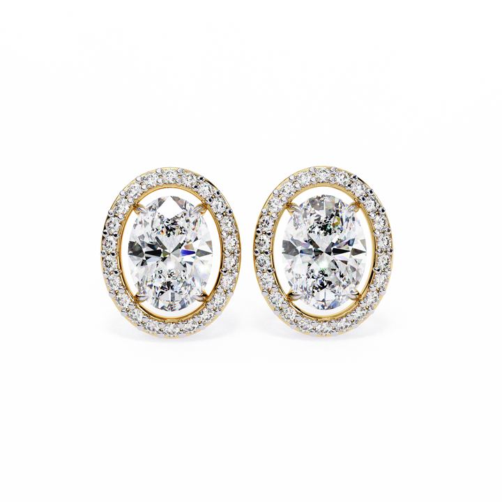 Oval Halo Lab Grown Diamond Studs