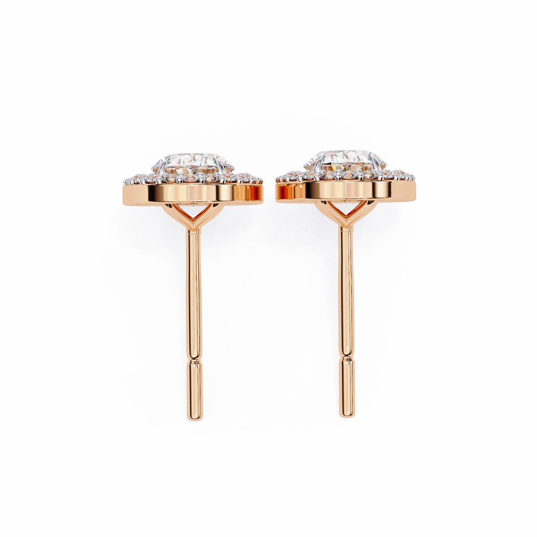 Oval Halo Lab Grown Diamond Studs