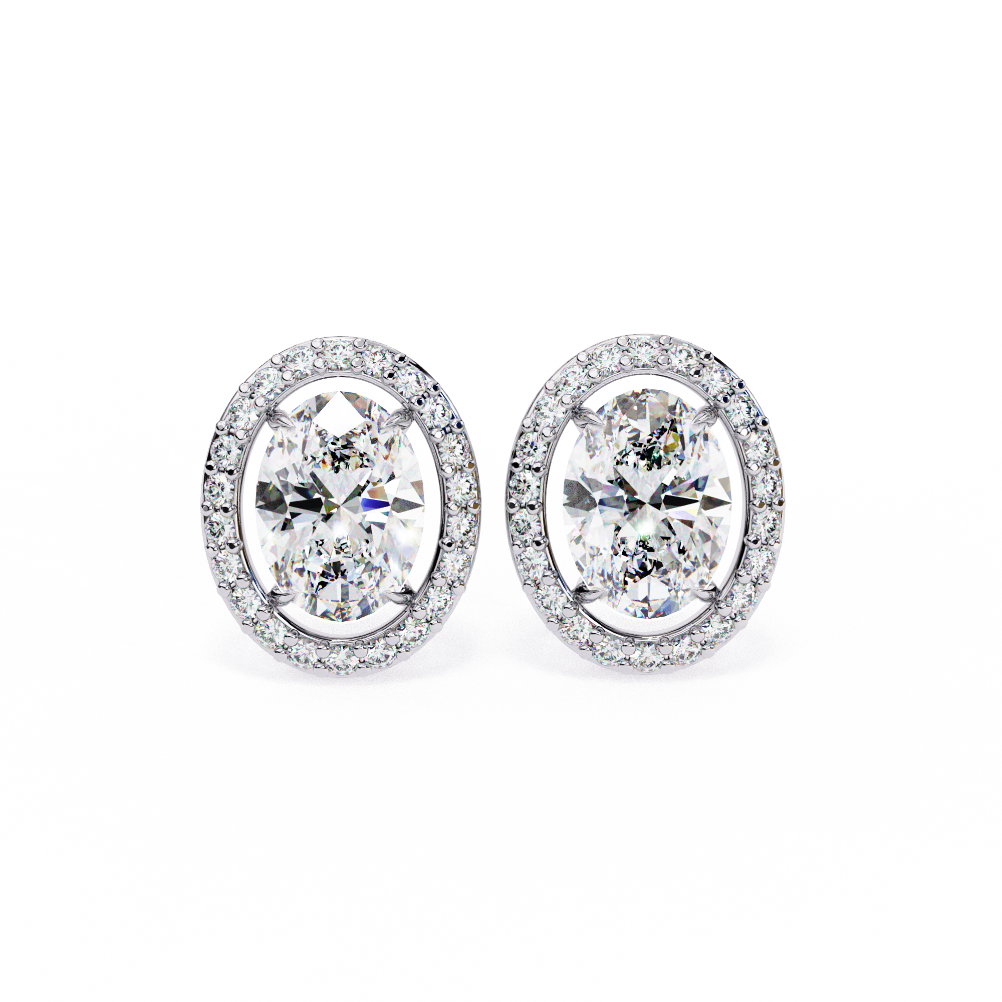 Oval Halo Lab Grown Diamond Studs