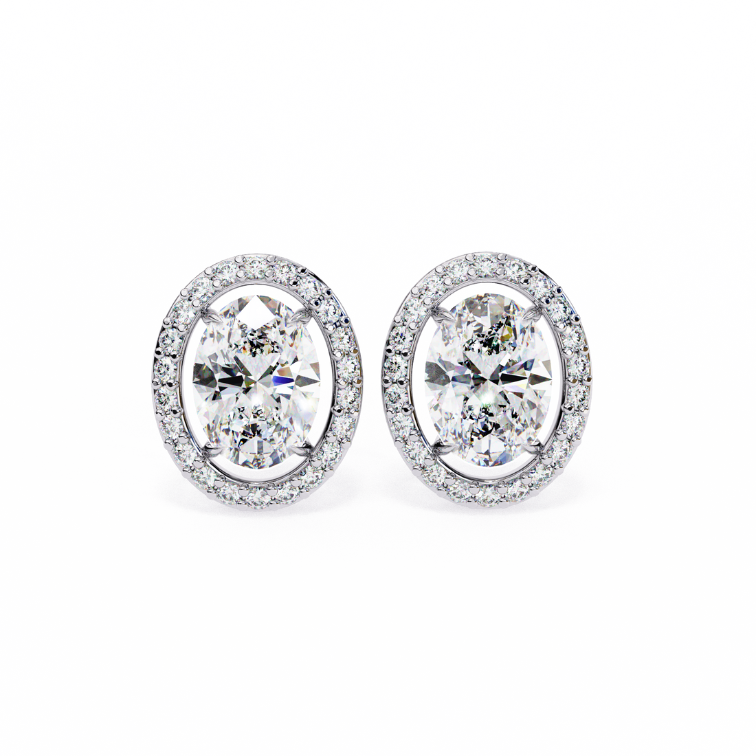 Oval Halo Lab Grown Diamond Studs