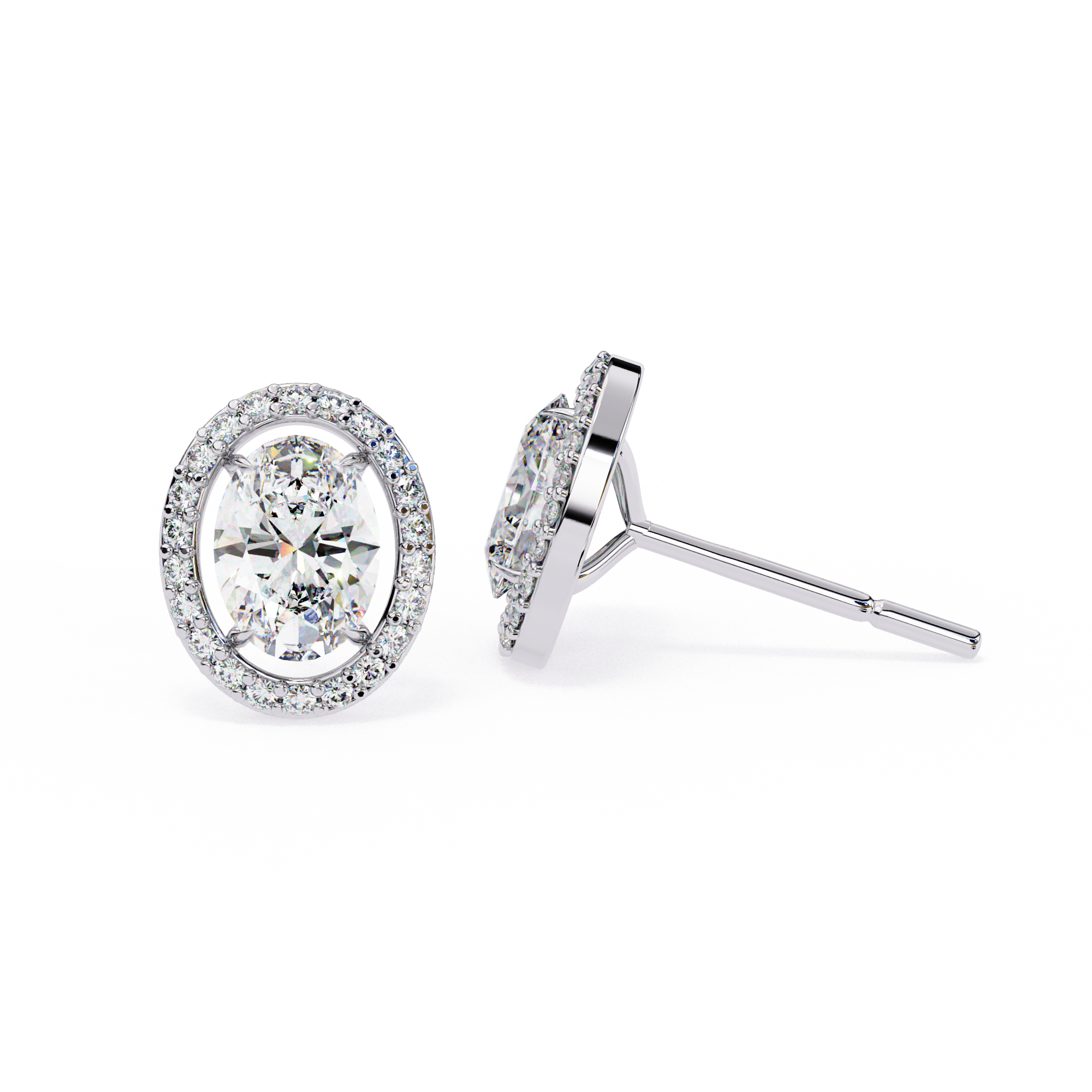 Oval Halo Lab Grown Diamond Studs