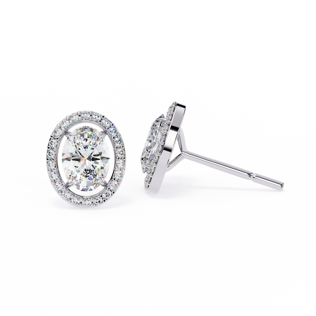 Oval Halo Lab Grown Diamond Studs