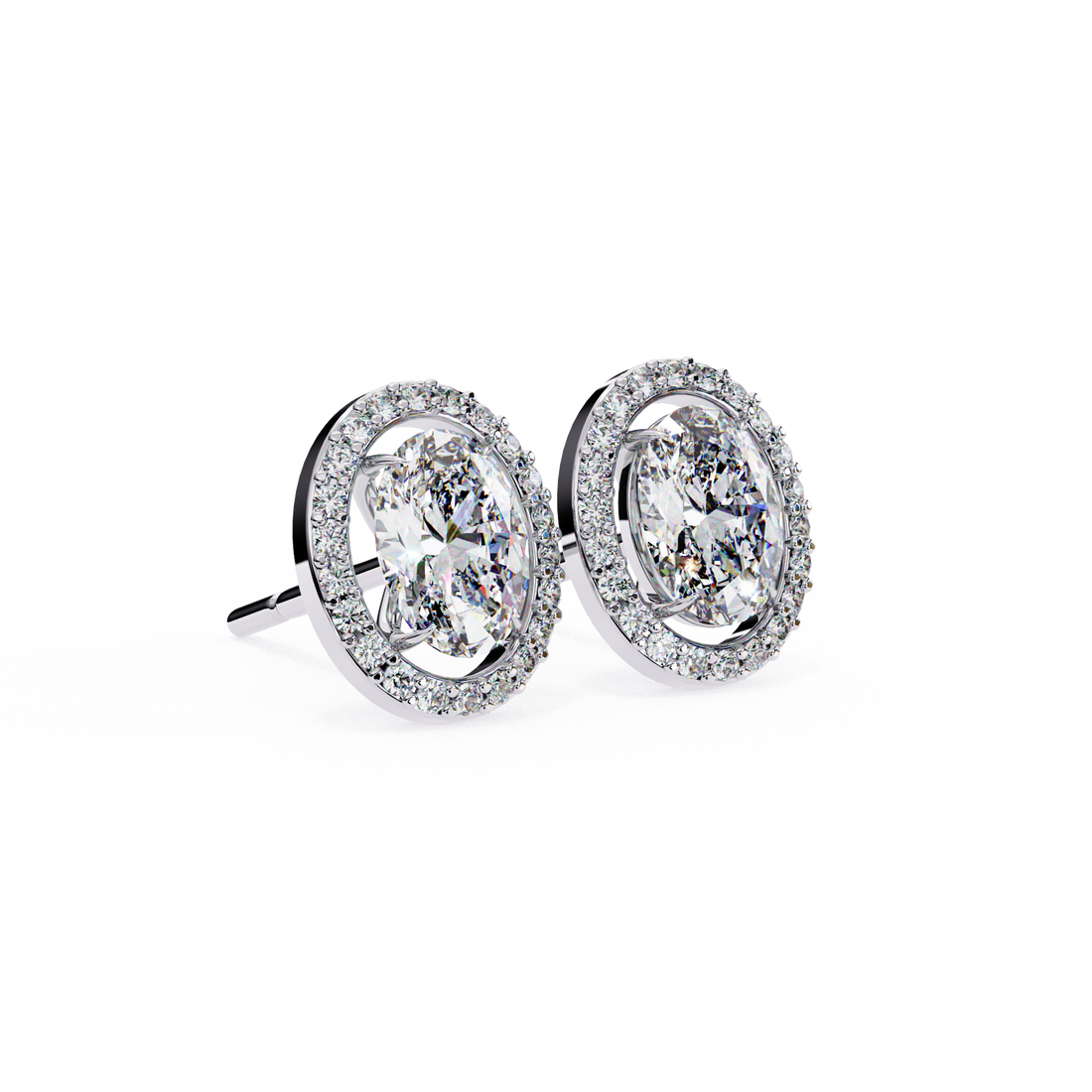 Oval Halo Lab Grown Diamond Studs