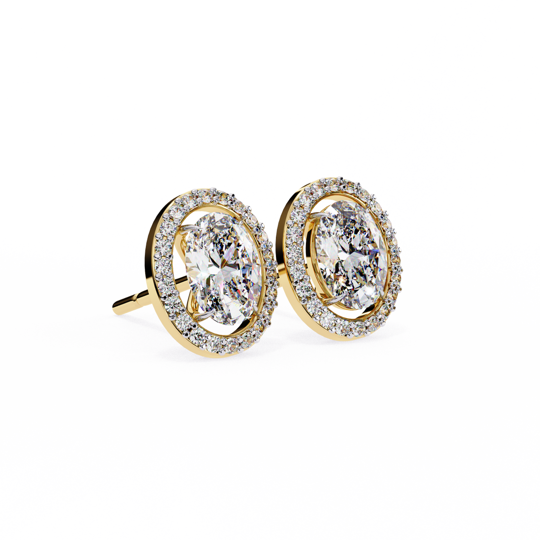 Oval Halo Lab Grown Diamond Studs
