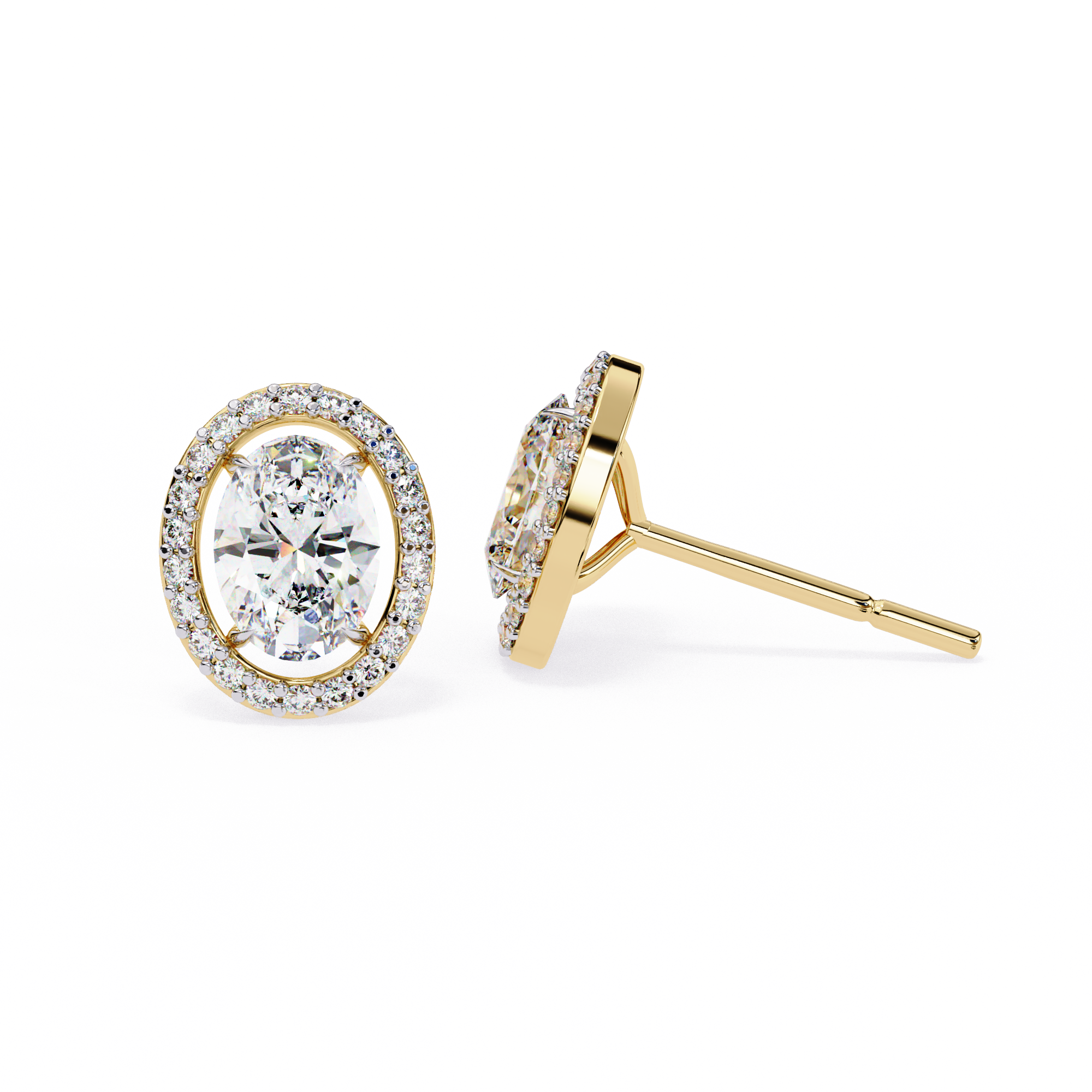 Oval Halo Lab Grown Diamond Studs