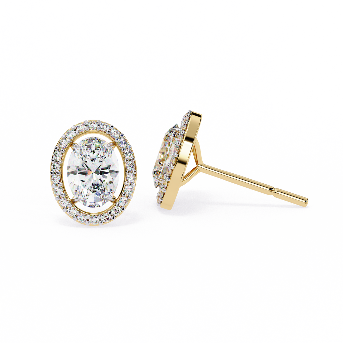 Oval Halo Lab Grown Diamond Studs