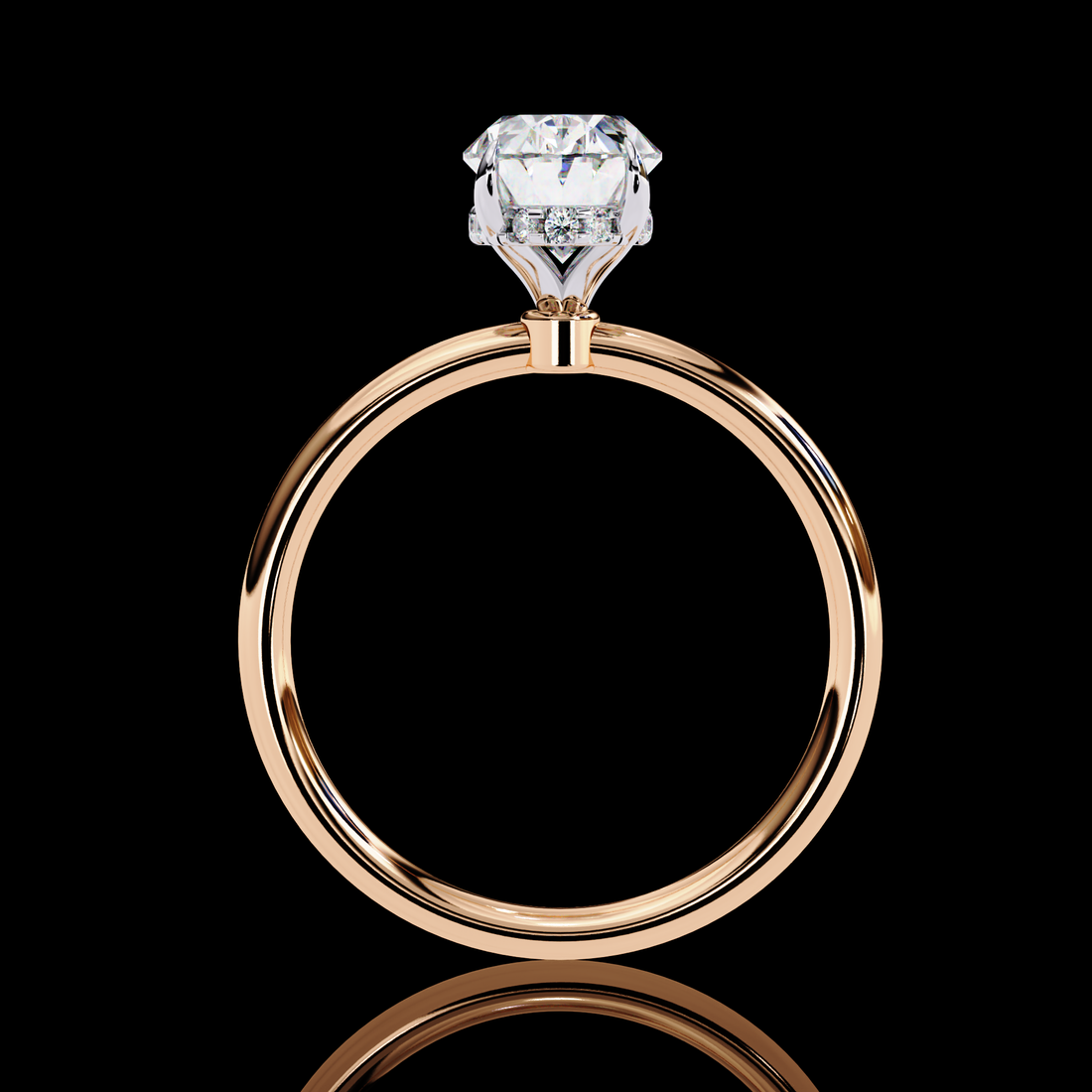 Oval Solitaire Halo Lab Grown Ring