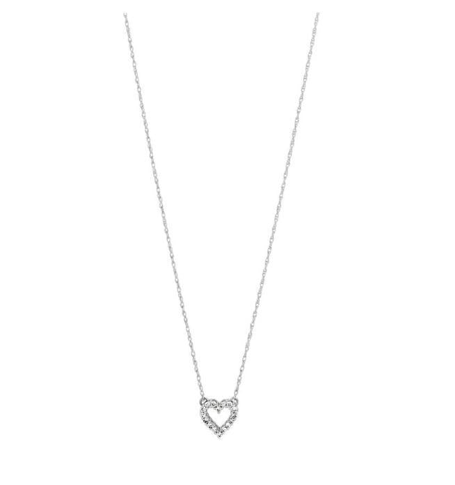 Endless Heart Diamond Necklace In 925 Silver