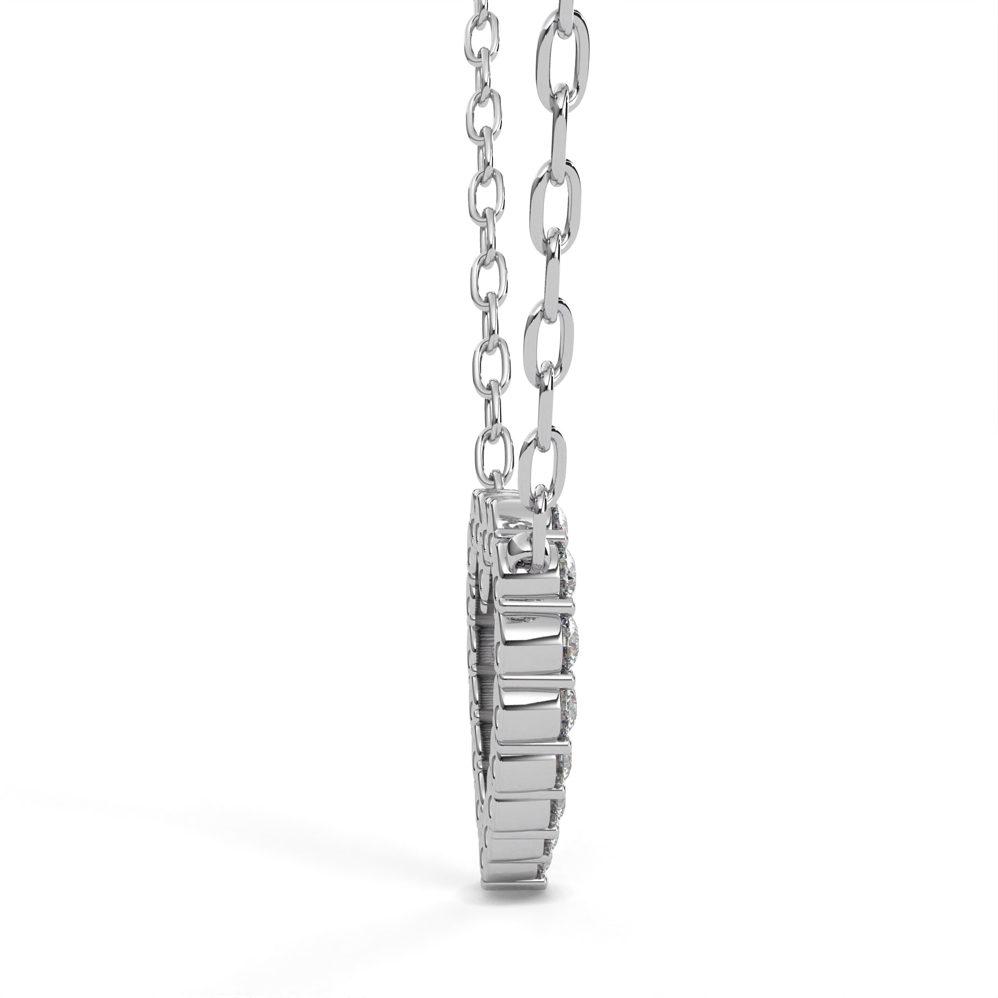 Endless Heart Diamond Necklace In 925 Silver