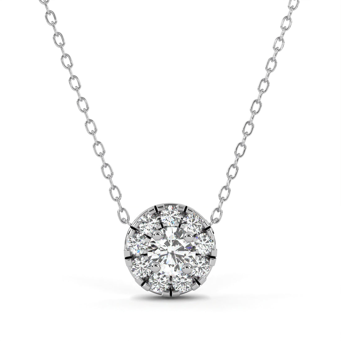 Serene Halo Diamond Pendant