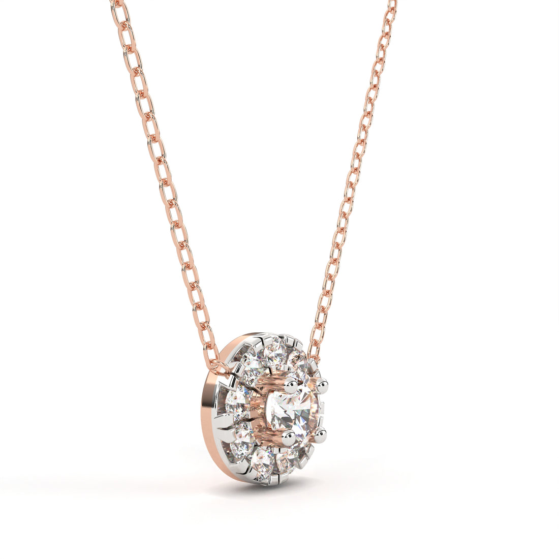 Serene Halo Diamond Pendant