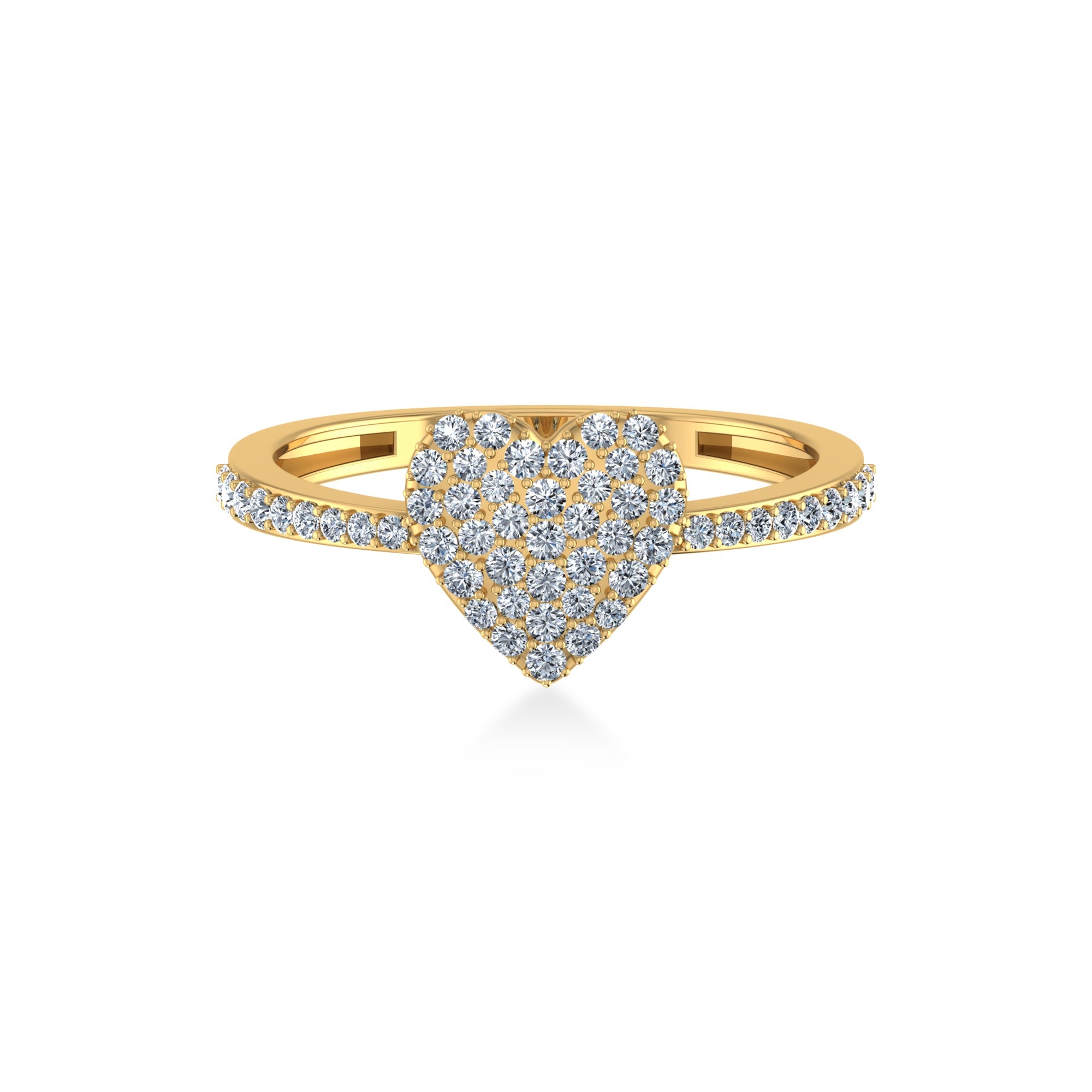 Pave Heart Lab-Grown Diamond Ring