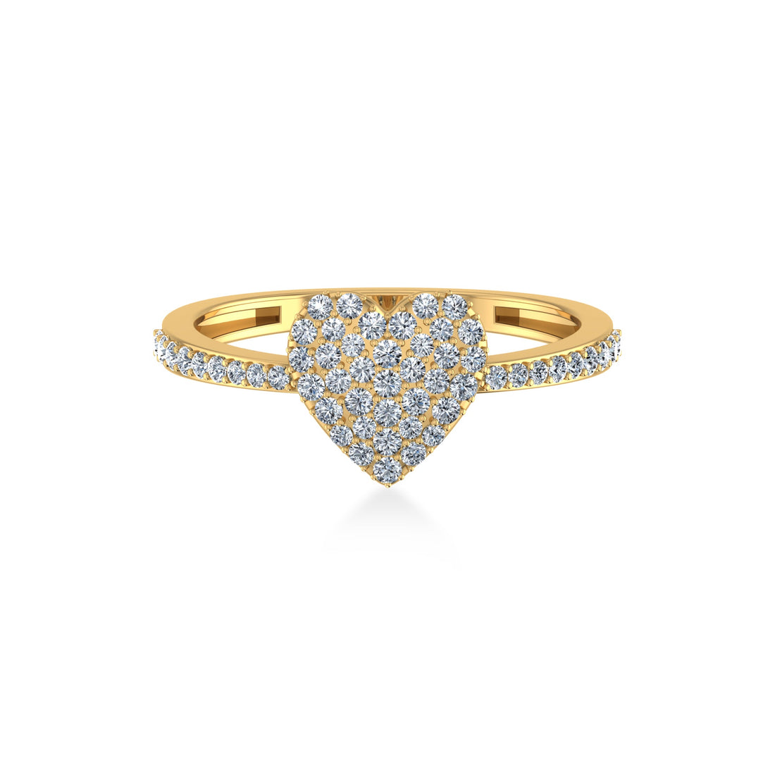 Pave Heart Lab-Grown Diamond Ring