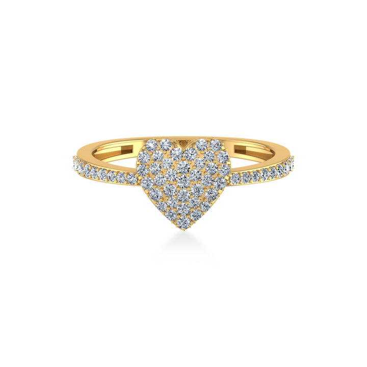 Pave Heart Lab-Grown Diamond Ring