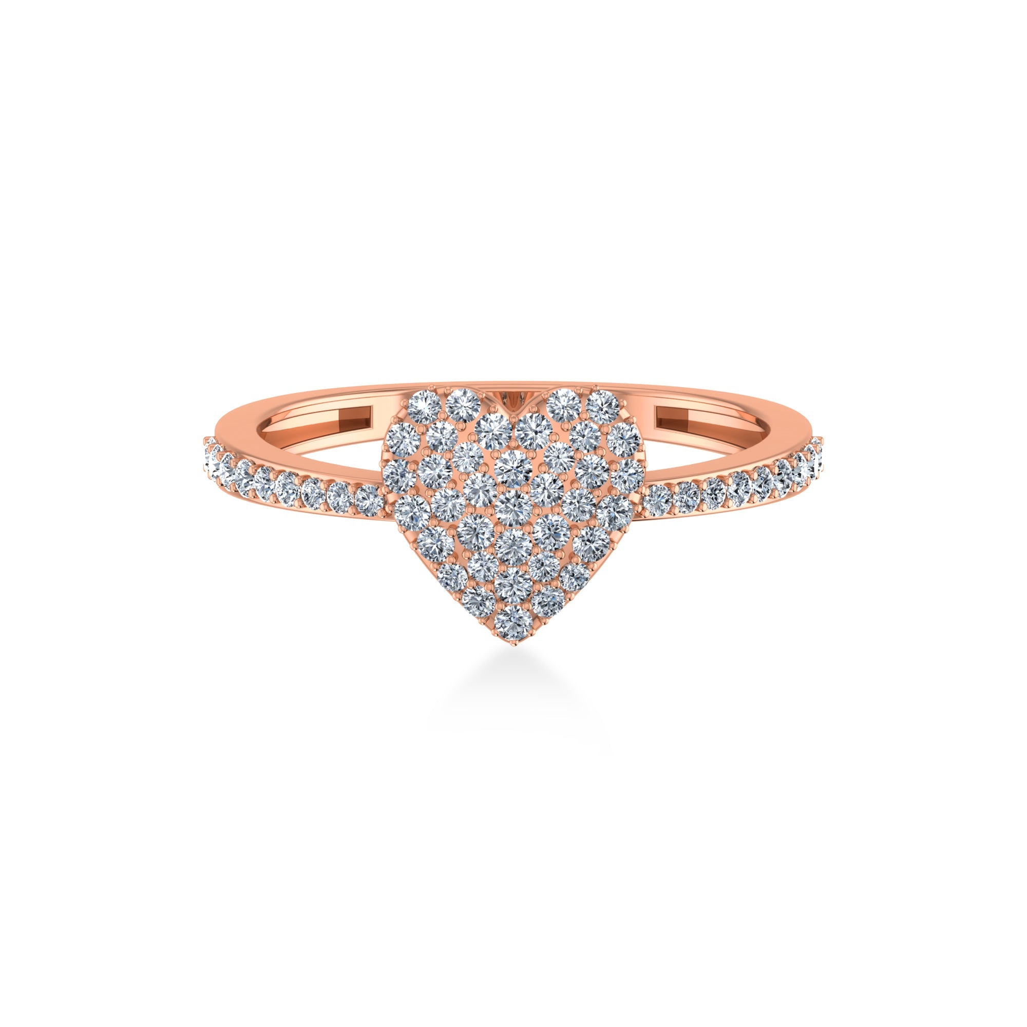 Pave Heart Lab-Grown Diamond Ring4