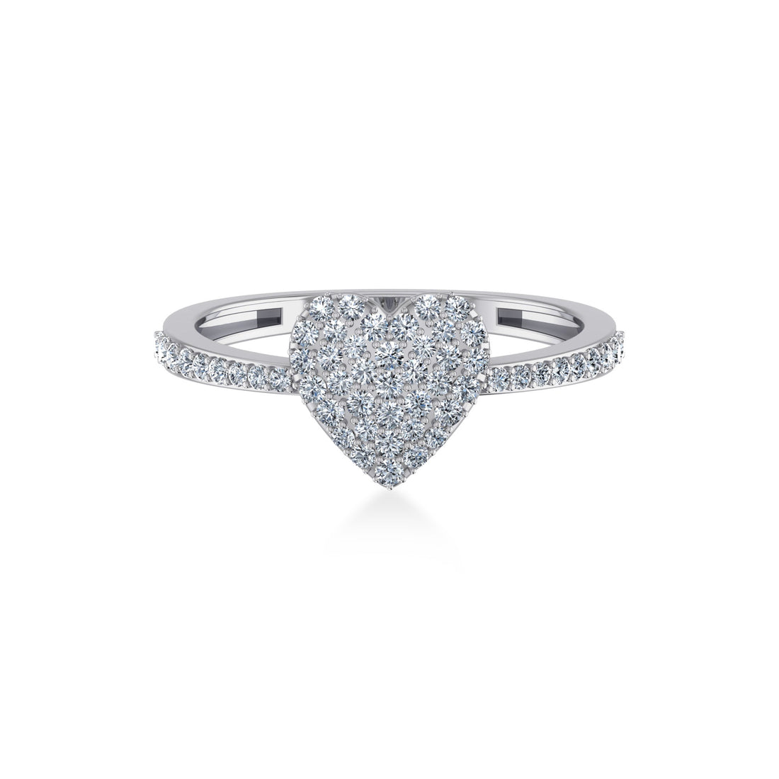 Pave Heart Lab-Grown Diamond Ring7