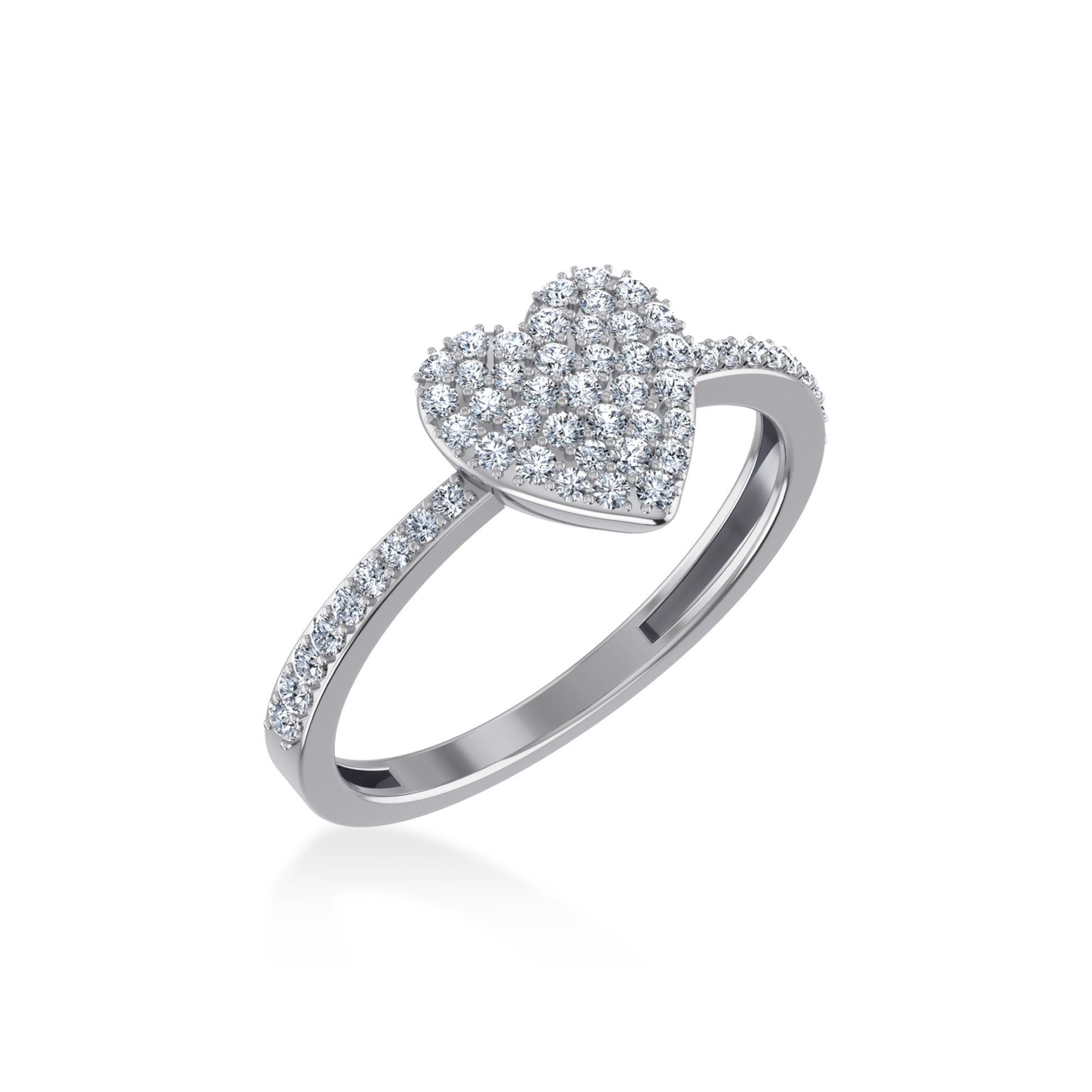 Pave Heart Lab-Grown Diamond Ring8