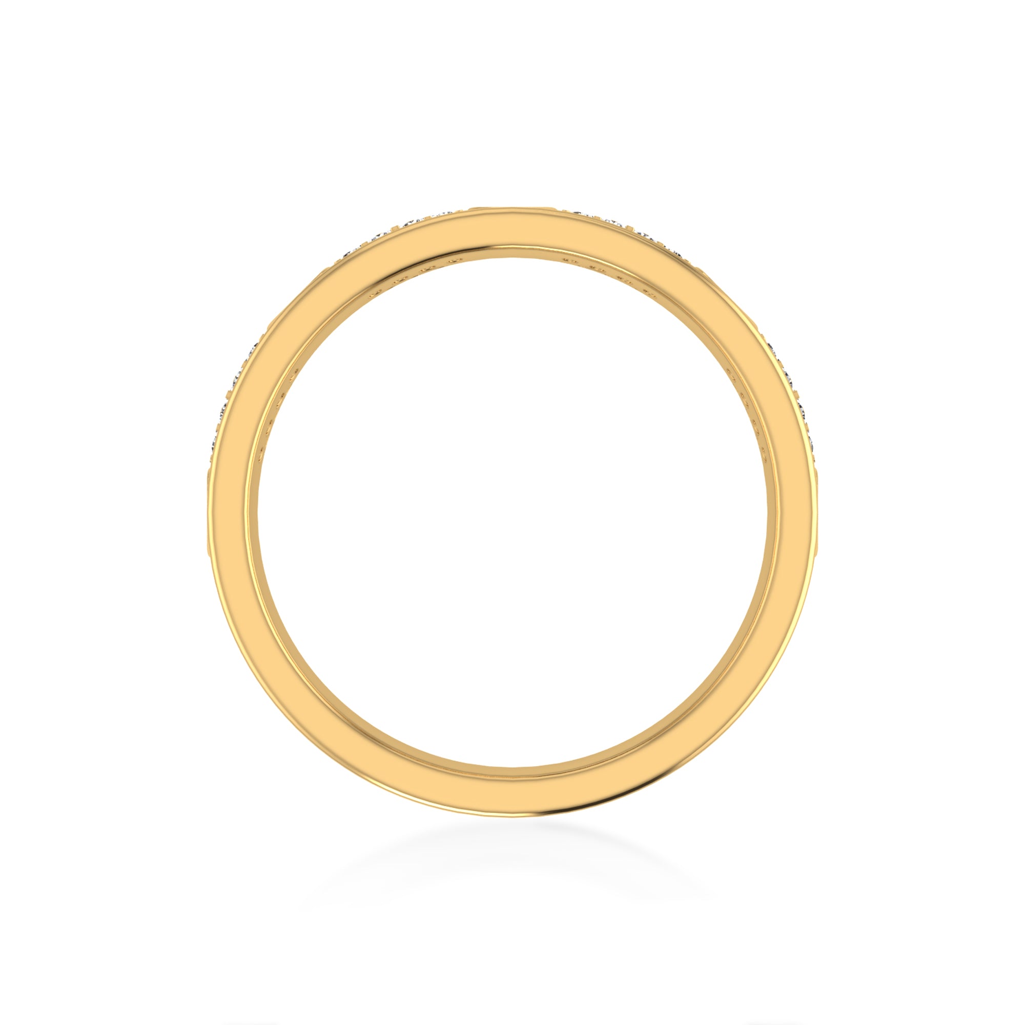 Pave Lab-Grown Diamond Screw Pattern Band Ring 3