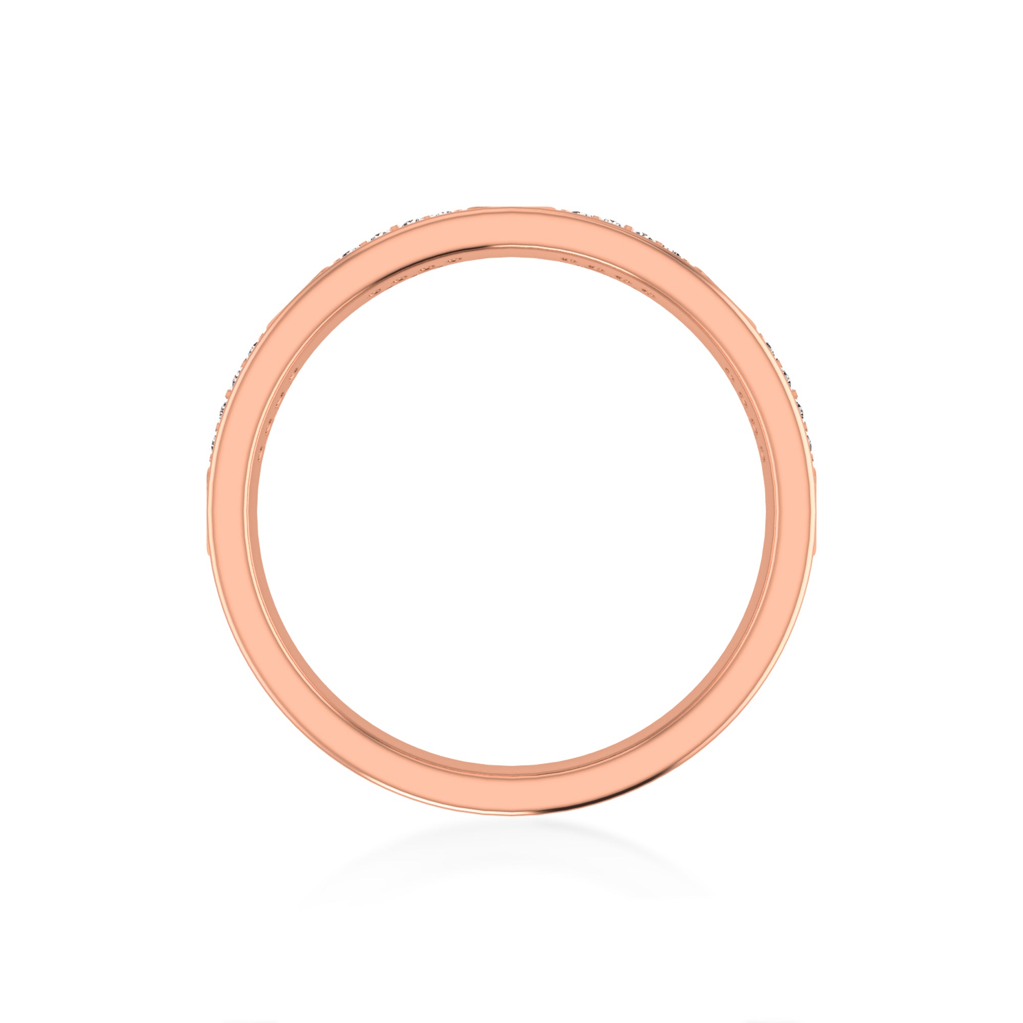 Pave Lab-Grown Diamond Screw Pattern Band Ring 6