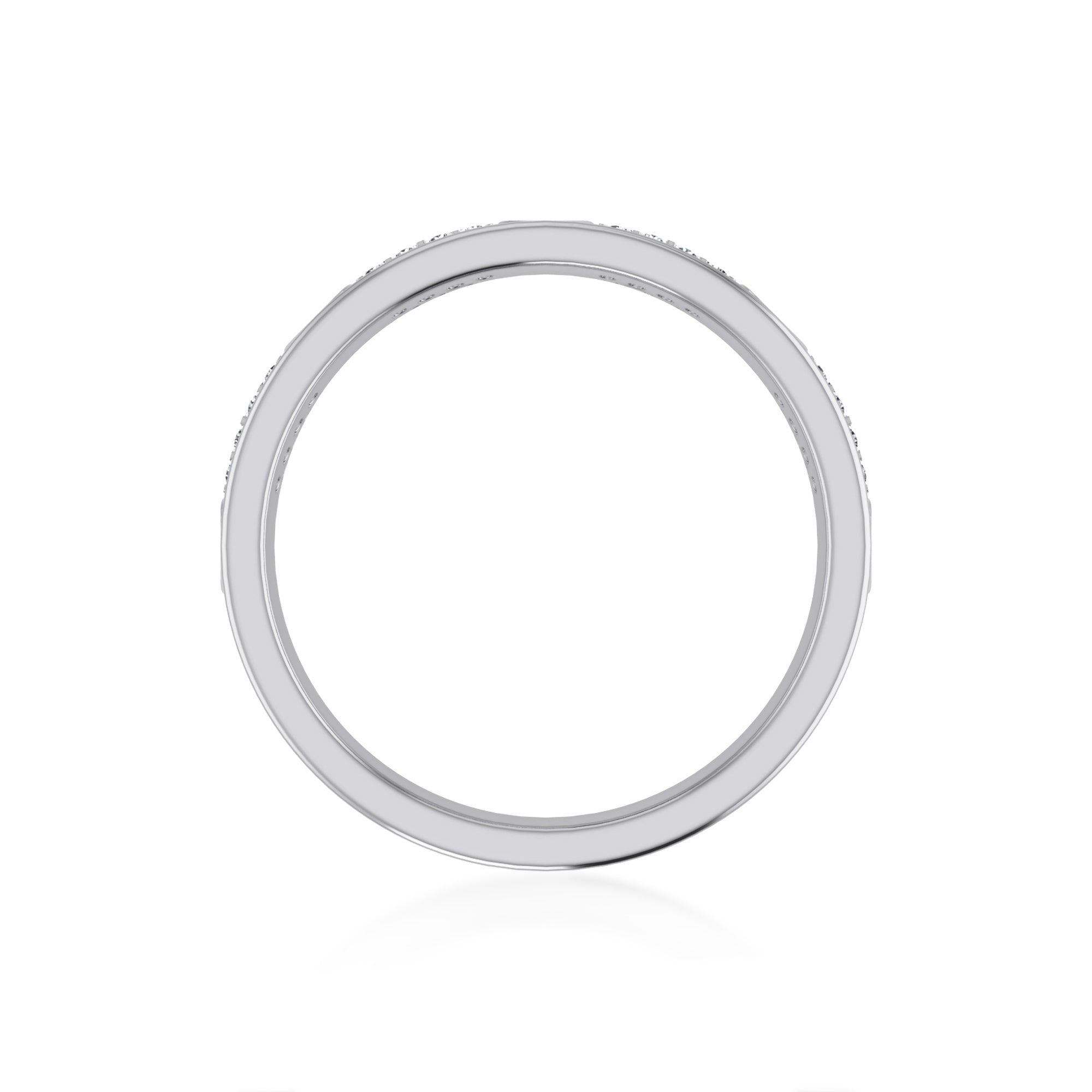 Pave Lab-Grown Diamond Screw Pattern Band Ring 9