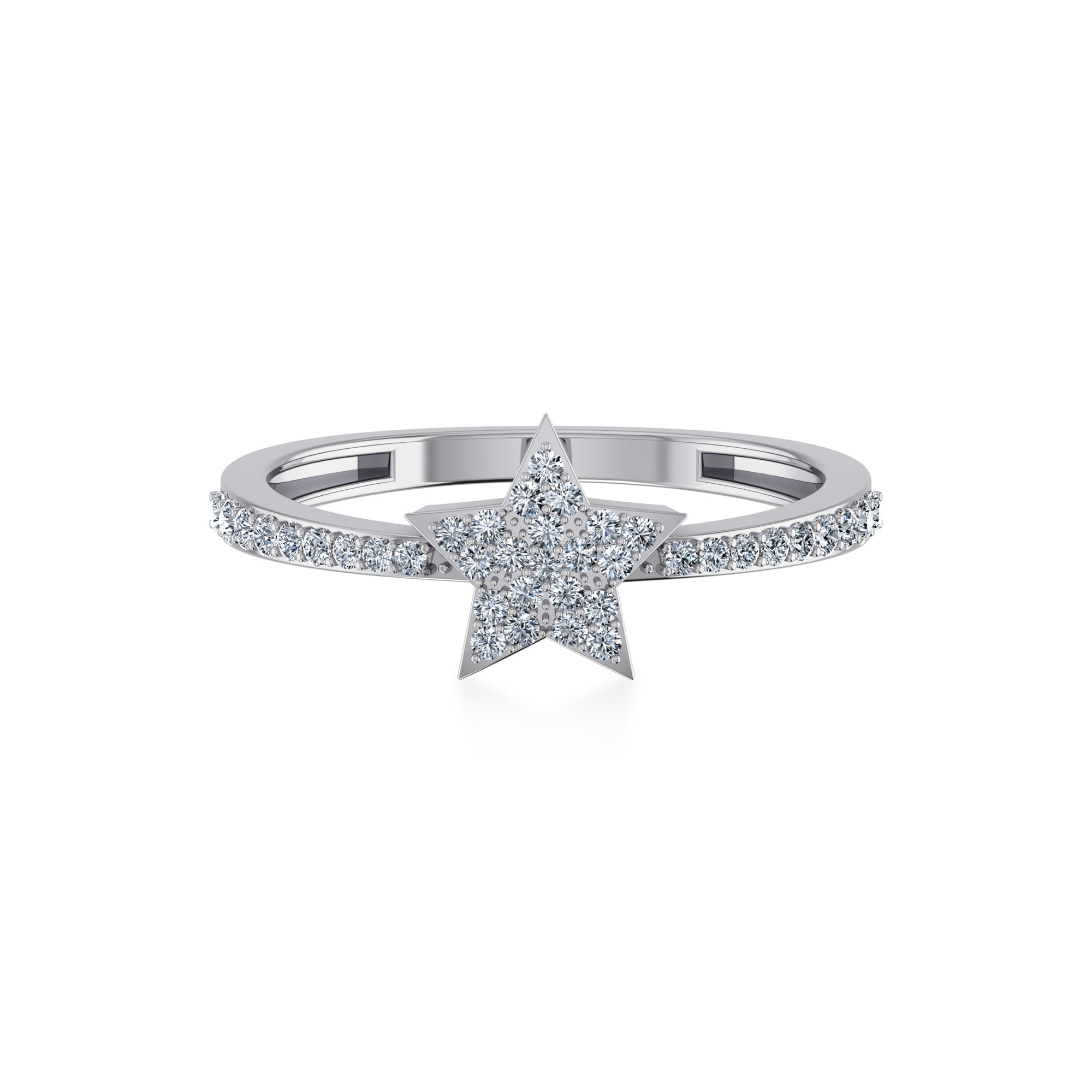 Pave Star Lab-Grown Diamond Stackable Ring7